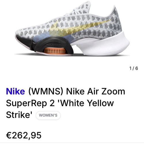 Nike Air Zoom SuperRep 2 athletic shoes like new, size 37.5, white
