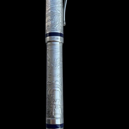Montegrappa Cosmopolitan 1849 E-W Fountain Pen "California Gold Rush" Sterling Silver