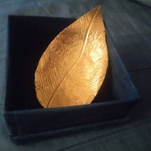 Gold-plated metal bowl 16 cm new