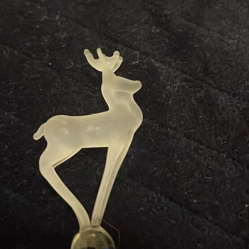Crystal drink stirrers with animals, set of 4, new