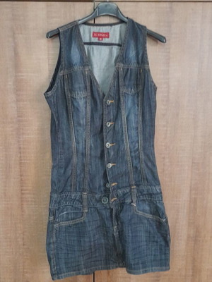 Denim dress like new, size 36 small, blue