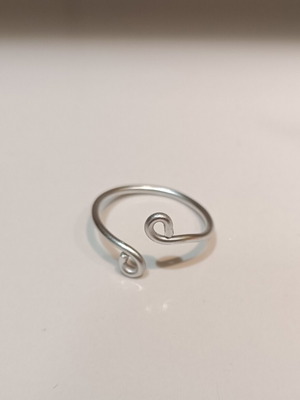 Minimal ring made to order, silver, adjustable aluminum wire