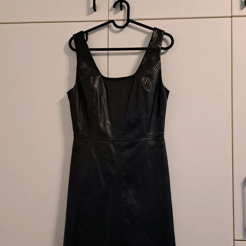 Leather black dress Pink Woman new, size small