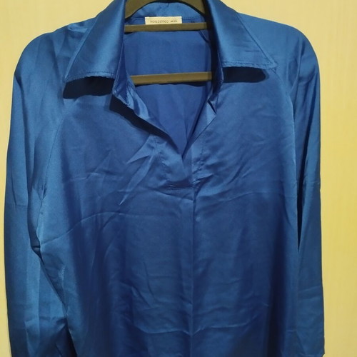 Women's satin shirt blue, new