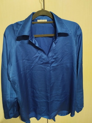 Women's satin shirt blue, new