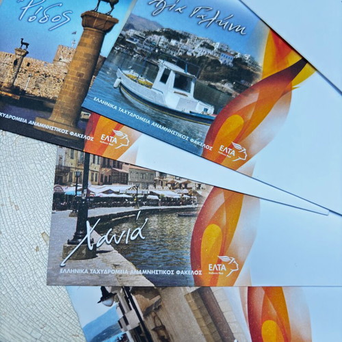 First Day Cover Pack with Cities of Crete and Rhodes, Olympic Flame Route