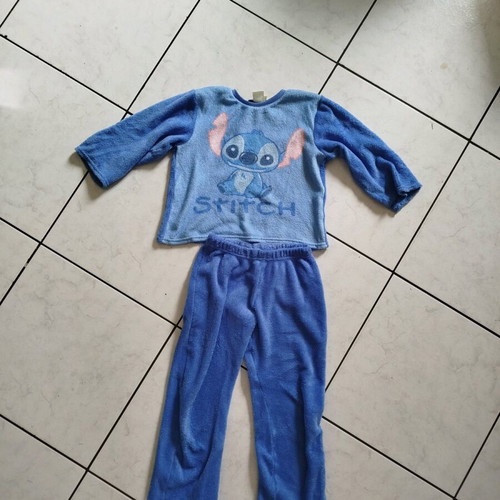 Stitch fleece kids pajama size 134/140 like new, blue