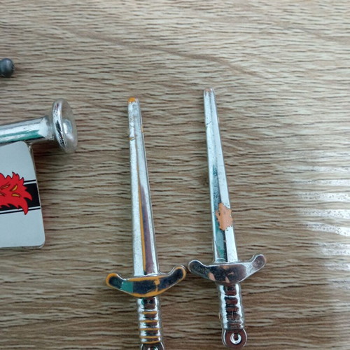 Vintage Playmobil used, nickel swords, trumpets, medieval