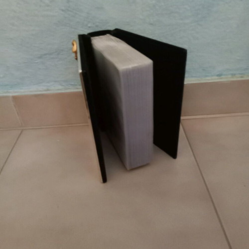 Silver plated photo album frame 10x15 like new with gold bow