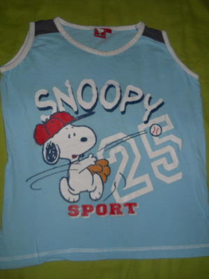 Μπλούζα Snoopy αμάνικη μεταχειρισμένη, μέγεθος 7, μπλε