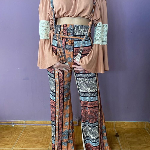 Nidodileda top blouse like new, brown, onesize