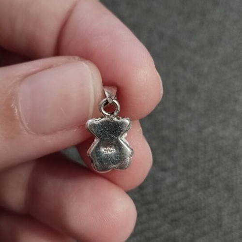Sterling Silver 925 Bear Jewelry Set with Earrings and Pendant