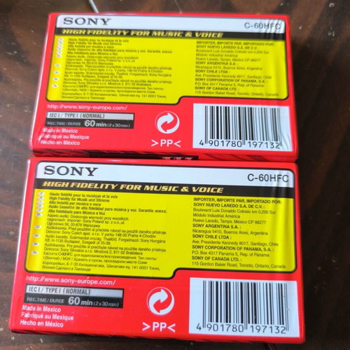 Sony HF 60 audio cassettes new, pack of 2 sealed