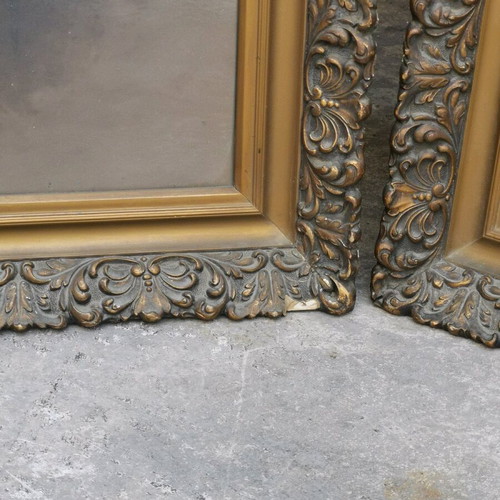 Antique pair of portraits used with decorative frame early 20th century