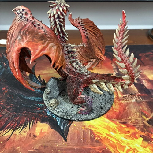 Gargantuan Red Dragon Pathfinder Battles handpainted used