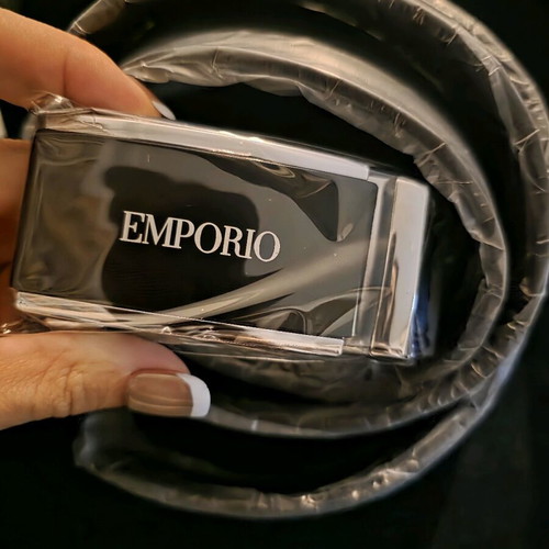 Emporio men's belt new, black matte with stainless steel