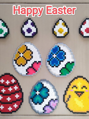 Set of 7 handmade Easter decorative eggs new