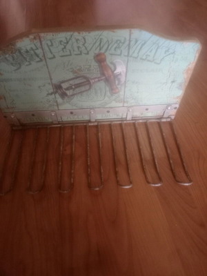 Wooden wall hanger with metal elements new