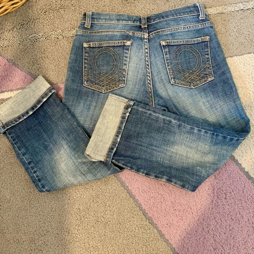 Benetton cropped jean like new, size 38, blue