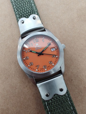 Prestige de Geneve vintage ρολόι unisex με πορτοκαλί καντράν, μεταχειρισμένο