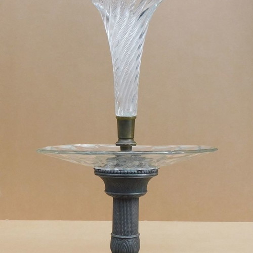 Crystal fruit bowl with metal base German, about 70 years old