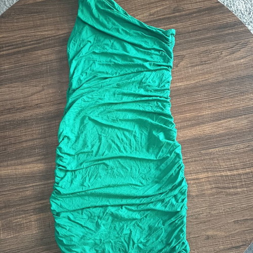 Desiree Mini One Shoulder Dress Medium Green Like New