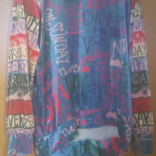 Never on Sunday colorful shirt like new, sizes S and M