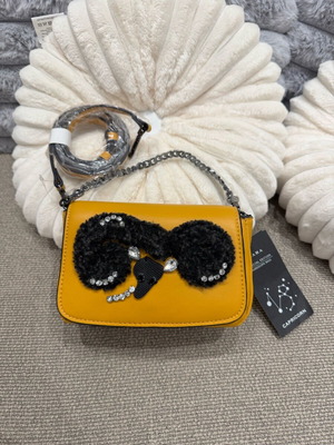 ZARA Special Edition shoulder crossbody bag new, mustard with Capricorn decoration