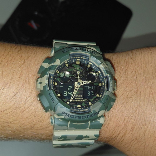 Casio G Shock GA-1000-5AER watch, green camo