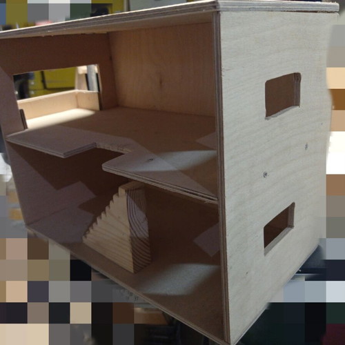 Wooden dollhouse handmade, like new, approx. 35x35x15 cm
