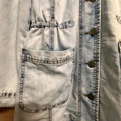 Mia Moda parka used, light blue denim, XXL