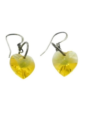 Σκουλαρίκια γυαλιστεροί κρύσταλλοι καρδιές