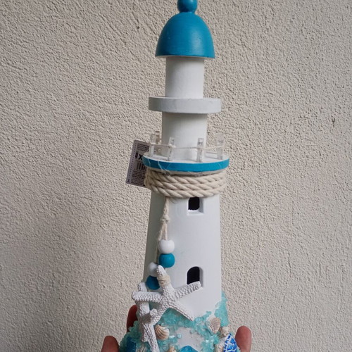 Decorative lighthouse with light 32cm new