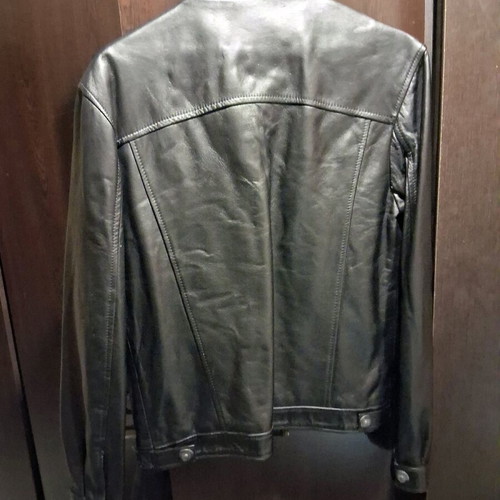 Leather jacket men's Hountalas like new, size Large, black