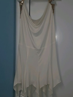 Dress with sequins like new, size M, white and gold