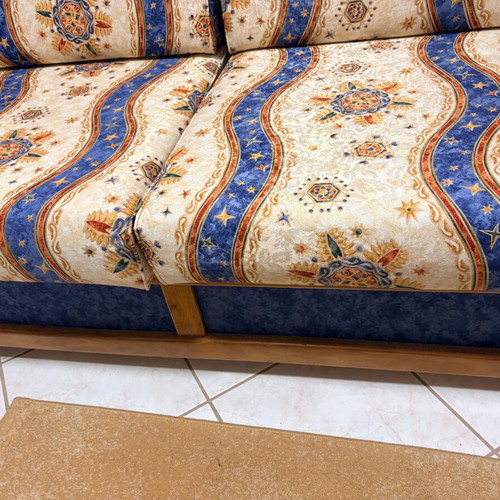 Wooden Two-Seater Sofa with Spacious Storage Used