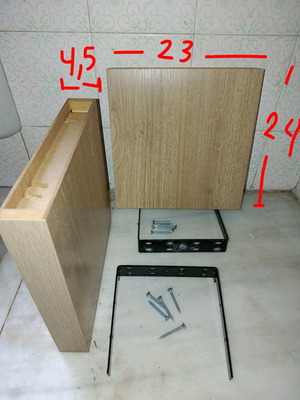 Melamine wall shelves like new, 2 pieces with brackets and screws