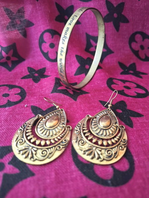 Vintage boho style jewelry set used, multicolored