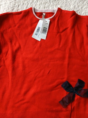 Grant wool sweater red new for girls 7-8 years 128 cm