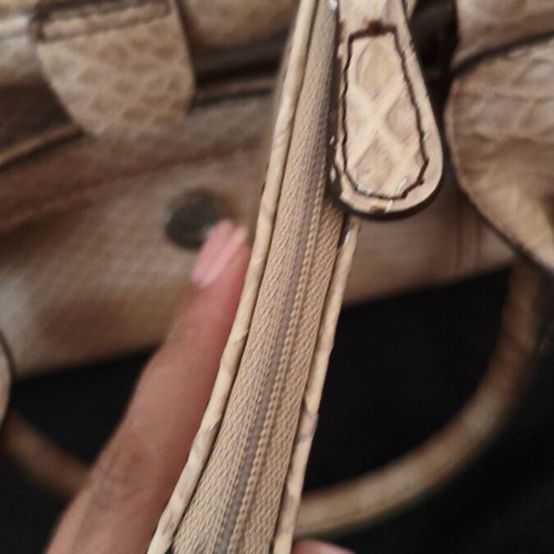 Nine West Vintage Y2K Satchel Doctor Bag in Nude snakeskin, like new