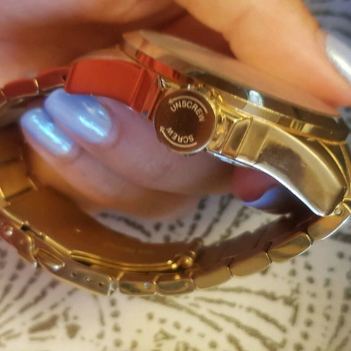 Jacques Farel women's watch like new, gold-plated bracelet, chronograph