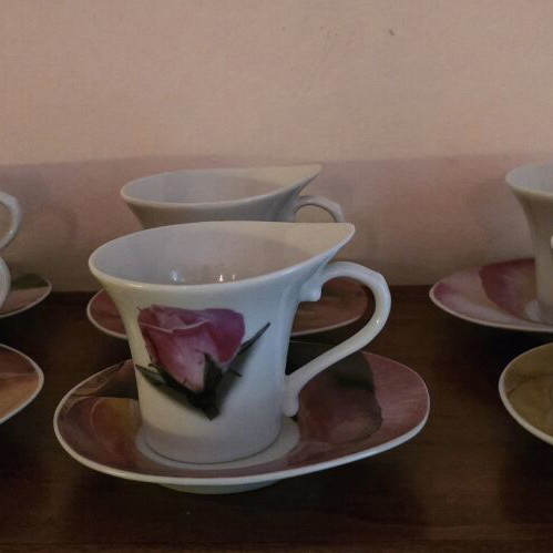 Espresso trimar cups set of 6 like new with saucers