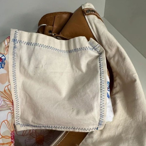 Shoulder backpack bag new, beige and brown
