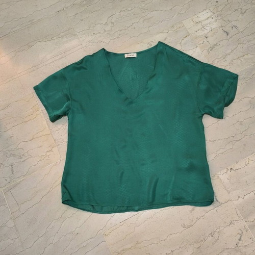 Dixie satin green blouse like new, 100% viscose, size S-L