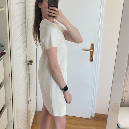Zara cream mini dress with snake print, like new, size S