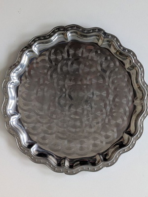 Vintage INOX Rostfrei Corona serving tray used 27 cm