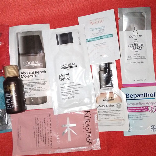 Cosmetic samples new, pack of 13 for face, body, hair