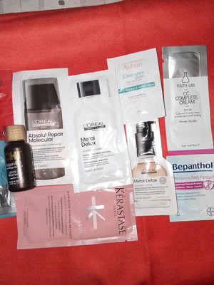 Cosmetic samples new, pack of 13 for face, body, hair
