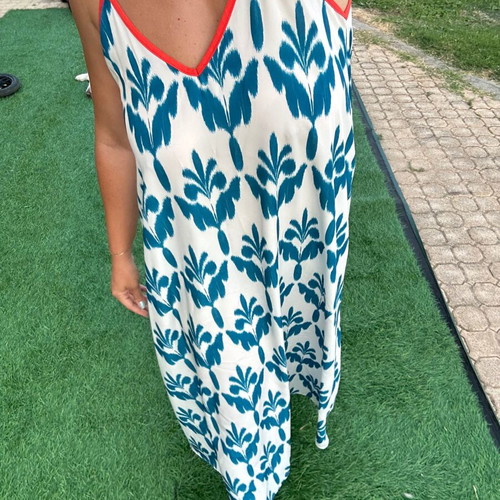 Karavan Tati dress, white and blue