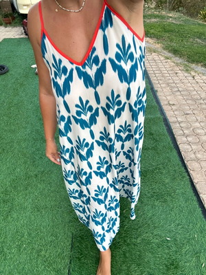 Karavan Tati dress, white and blue